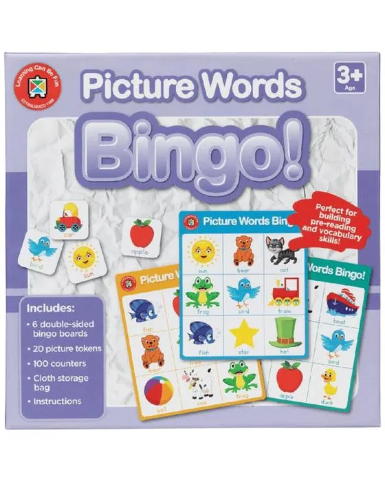 Apprendre peut être amusant Mot de photo Bingo