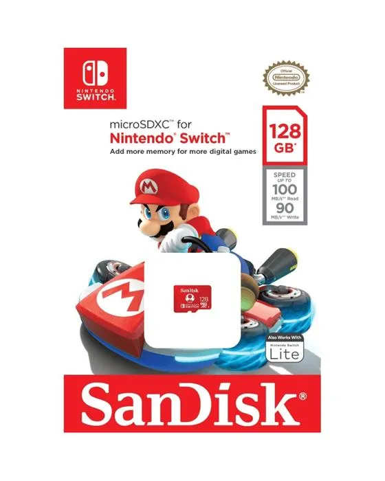 SanDisk MicroSDXC pour commutateur Nintendo SQXAO - 128 Go
