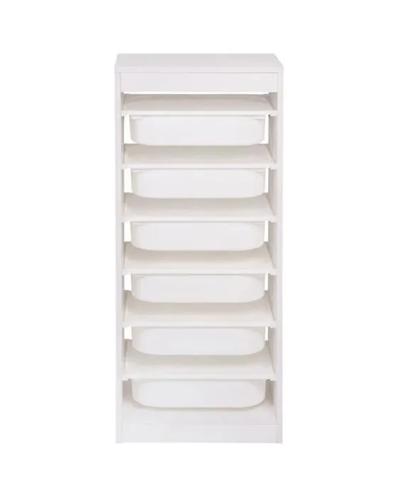 Unité de stockage Kadink Tall avec 6 Tubes et Lids Med Blanc