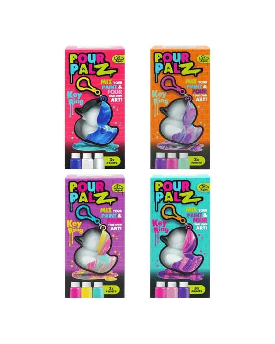Pour Palz Mini porte-clés de canard de peinture - Assortiment