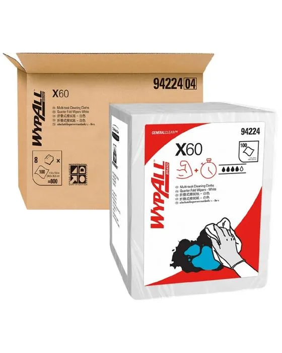 Wypall X60 Pop-Up Box Wipers 100 Feuille 8 Pack