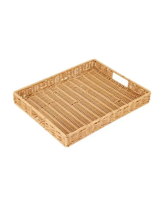 Rattan Look Rectangle Décor Tray