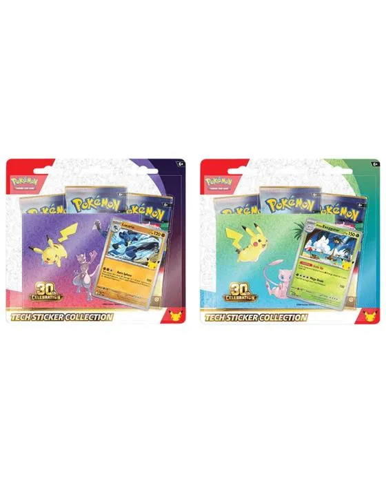 Jeu de cartes de trading de Pokemon: 30ème collection de Sticker Tech de célébration - Assortiment