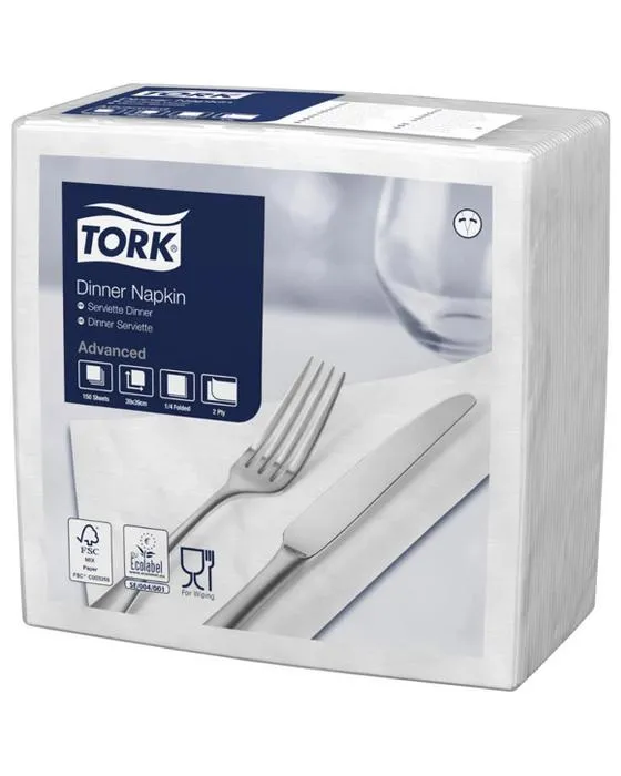 Tork 2 Ply Serviettes de dîner 198x195mm 12x150 Packs