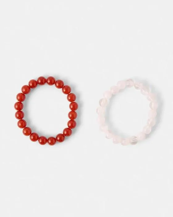 2 Pack Bracelets en pierre extensible