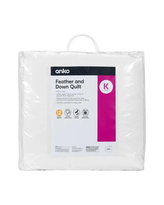 Plume de chaleur moyenne et quilt descendant - Lit King, blanc
