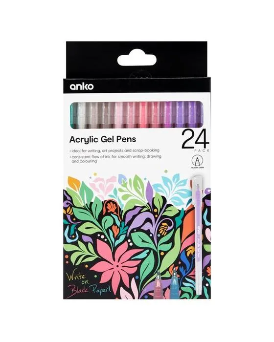 24 stylos à gel acryliques