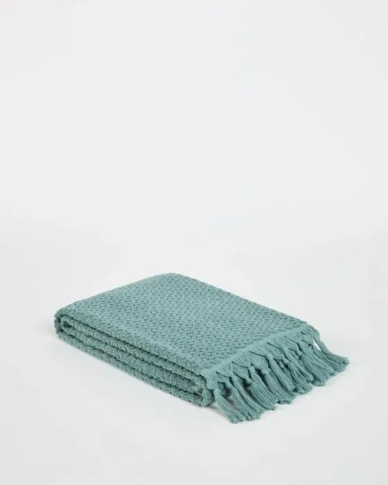 Cible Laynie Australienne Cotton Textured Bath Towel - Bleu