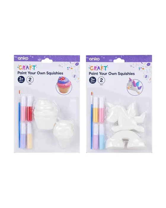 2 packs de peinture de votre propre ensemble de squishies - assortis