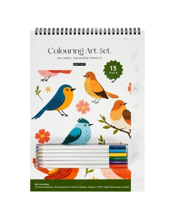Ensemble d'art de coloration 13 - Oiseaux