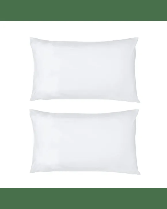 2 étuis d'oreillers standard de 180 fils - Blanc