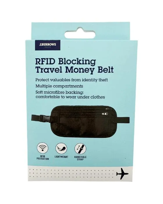 J.Burrows RFID Voyage Ceinture d'argent noir