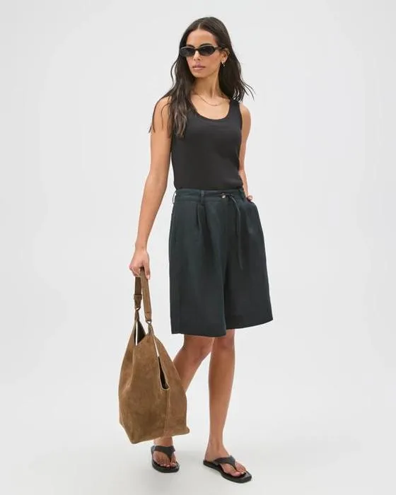 Cible Shorts européens de lin Bermuda