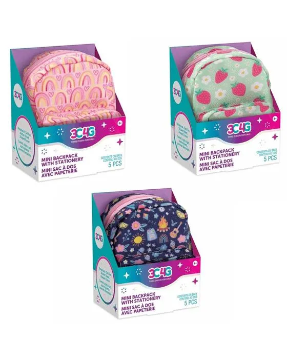 5 pièces faire de lui de vrai trois Santés pour les filles Mini sac à dos avec papeterie - Assortiment