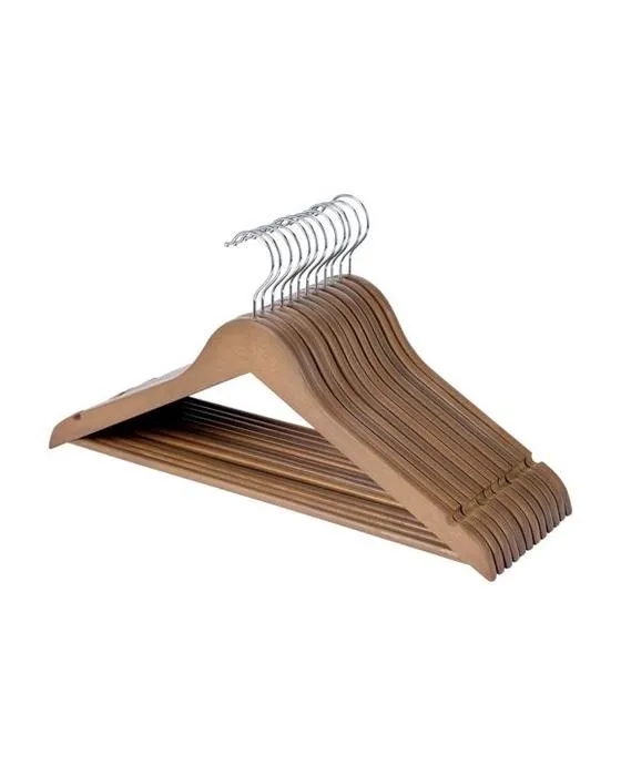 12 paquets de cintres en bois - Noyer look