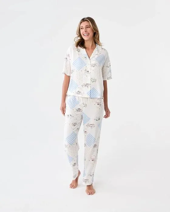 Winnie la licence Pooh Sleeve Court Top et Pantalons Woven Pyjama Set