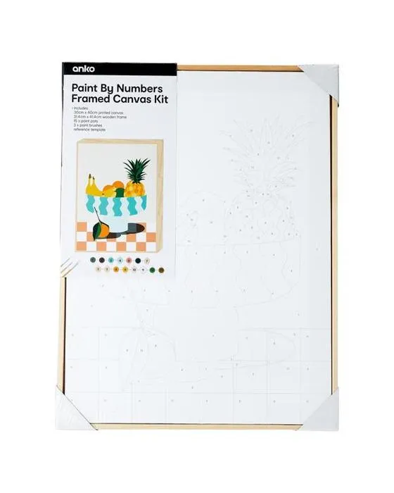Peintre par nombres en toile encadrée Kit - Bol de fruits