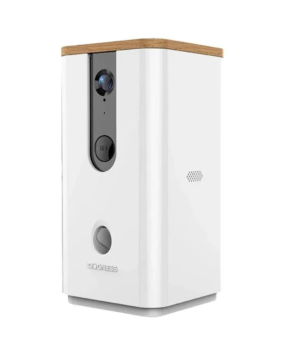 Chien Smart Pet Cam avec distributeur de traitement blanc
