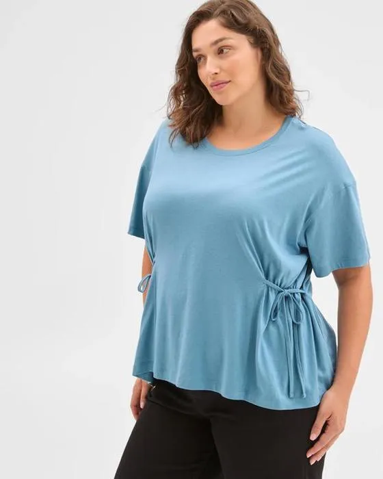 Cible Curve Plus Taille Australien coton mélange côté T-shirt de taille Tie