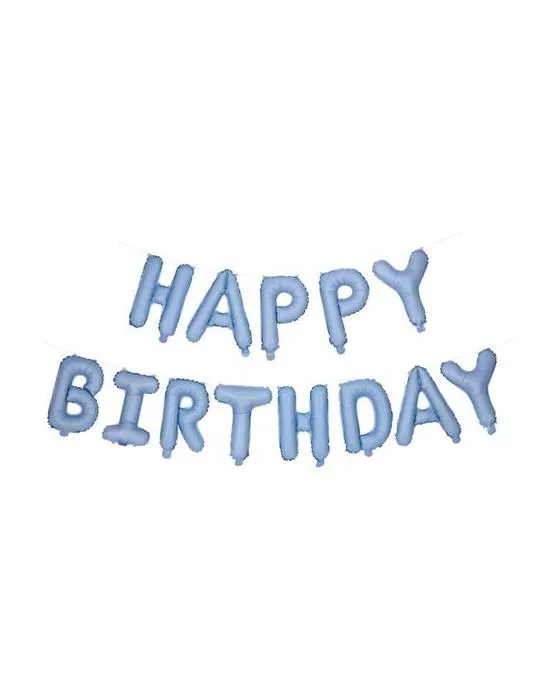 Matte Blue Joyeux anniversaire Ballon Garland