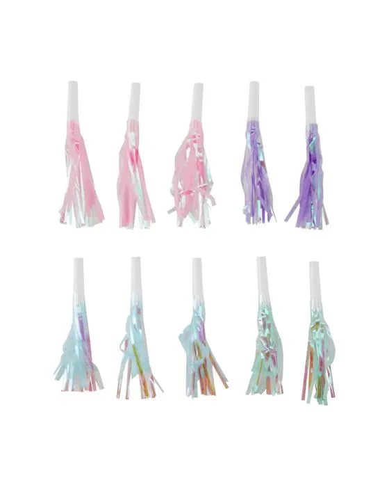 10 pièces Pastel Iridescent Party Blowers