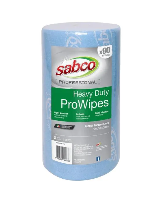 Sabco ProWipes Roll 90 Pack Bleu