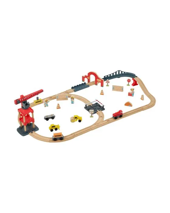 Ensemble de trains en bois de 52 pièces