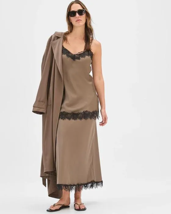 Aperçu Dentelle sans manches Détail Satin Cami