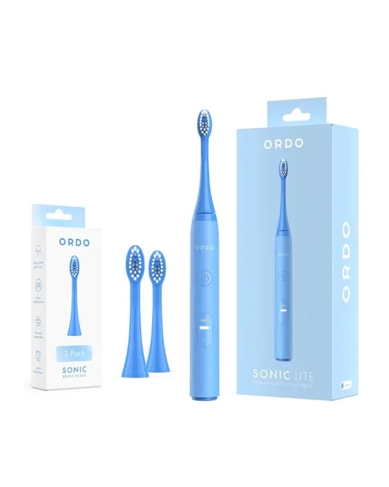 Ordo Sonic Lite Charging Brosse à dents électrique et 2 têtes de brosse sonique Pack - Ocean