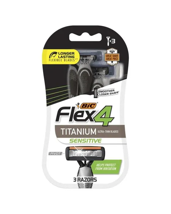 3 Pack BIC Flex4 hommes jetables rasoirs