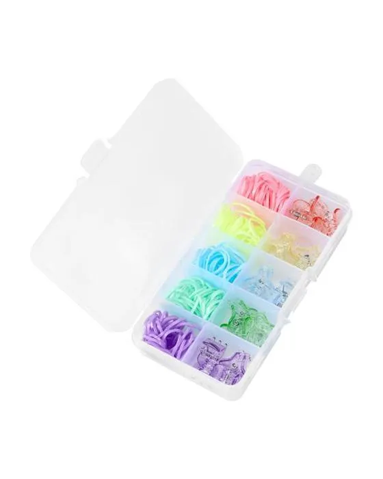 OXX Haircare 170 pièces Mini clips de griffes et bandes en poly - Multi Couleur