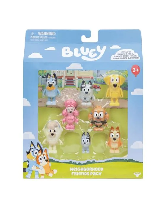 8 Pack Bluey Neighbourhood Friends Exclusive Playset