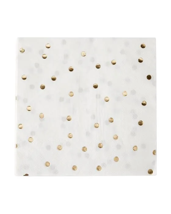 20 Paquet de serviettes d'impression en or Polka Dot