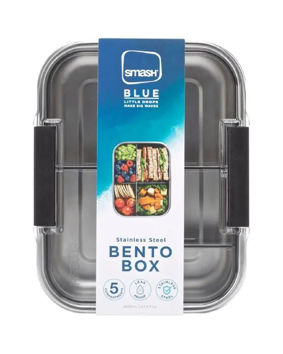 Boîte à Bento Smash Blue Acier inoxydable 5 compartiment