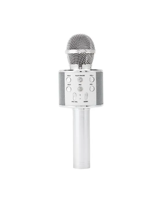 Microphone Bluetooth Karaoke avec haut-parleur - Argent
