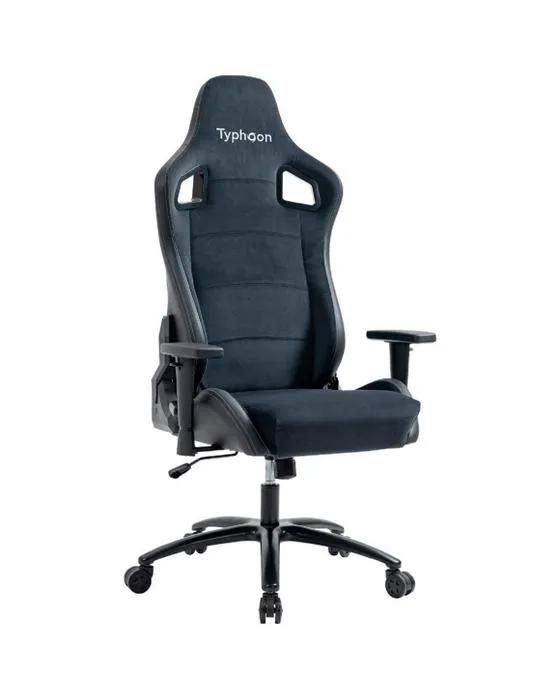 Chaise de jeu de course haute dos Typhoon Viper tissu noir Chaises ergonomiques et chaises de bureau