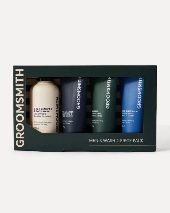 Lavable pour homme en 4 pièces de Groomsmith - Bois de cèdre et parfumé ambre