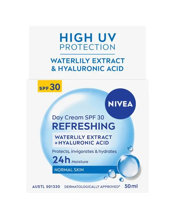 Crème NIVEA rafraîchissante de jour SPF30 50ml - Extrait de l'eau et acide hyaluronique