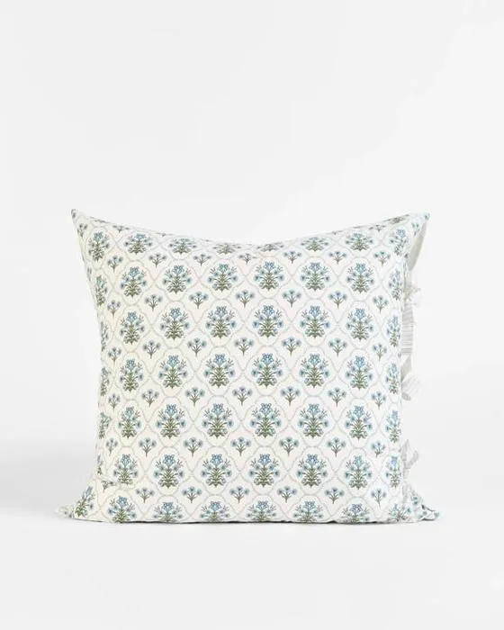 Cible Adeline Cotton Australien Floral Coussin Européen - Taille unique - Blanc