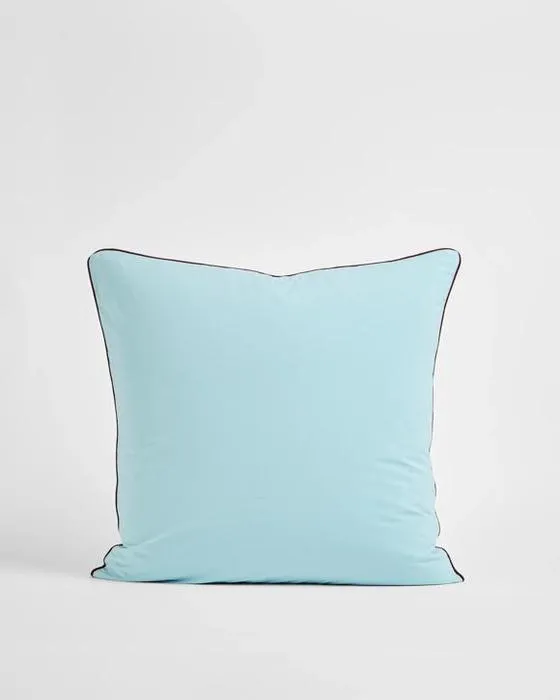 Arlo Polka Dot Cotton Coussin Européen en coton - Taille unique - Bleu