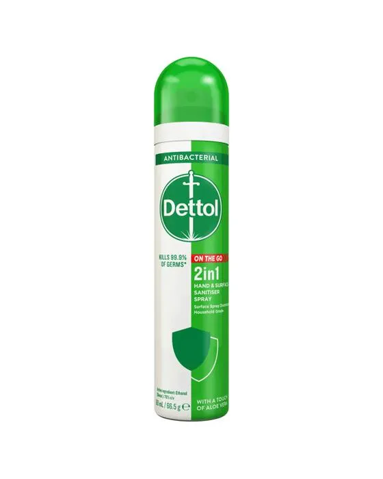 Dettol 2-en-1 Spray anti-sanitaire à main et à surface 90ml - Aloe Vera