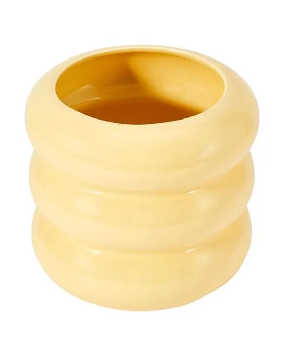 Pot en céramique jaune bulle