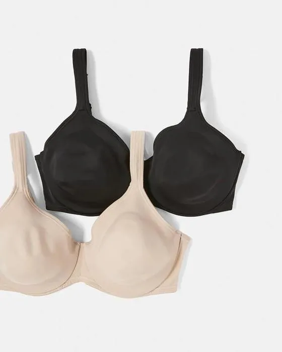 2 Pack de soutien-gorge de coupe souple pleine figure