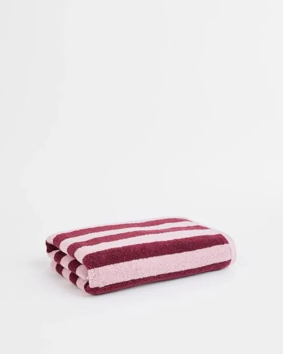 Cible Rayne Serviette de bain à rayures de coton australienne - rose