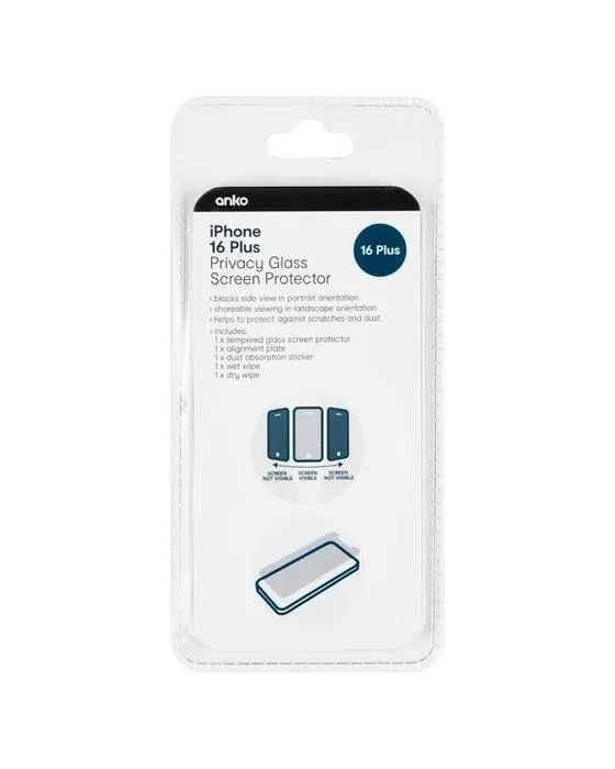 Protection de l'écran de protection de la vie privée iPhone 16 Plus