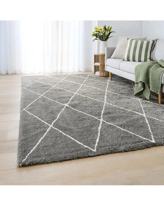 Trellis Rug - Gris, Extra Grande - 300cm x 200cm