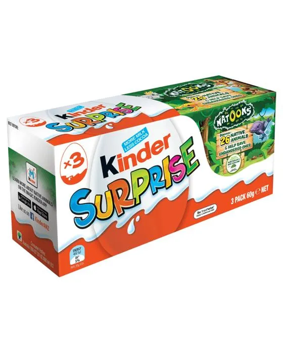 3 Pack Kinder Oeuf de chocolat au lait surprise avec jouet 60g