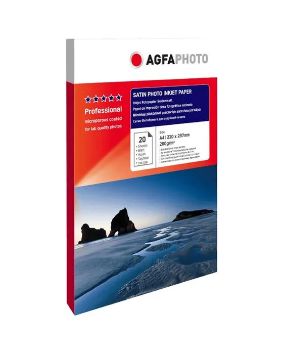 AGFA A4 Satin Photo Paper Inkjet 260gsm 20 Pack