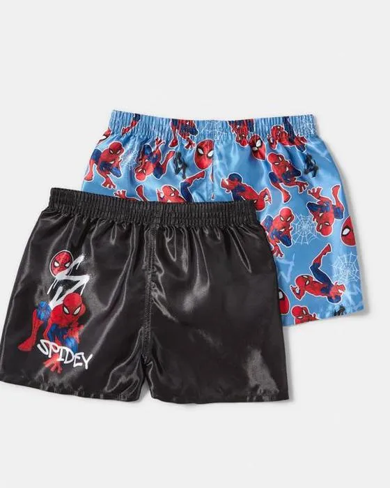 2 Pack Spider-Man Licence Boxers Satin