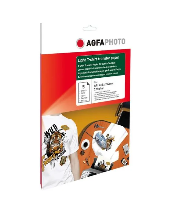 AGFA A4 jet d'encre T-Shirt Transferts Light 5 Pack